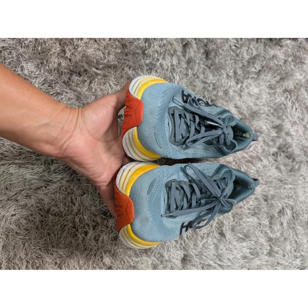 Hoka‎ Bondi 8 Wide Mens Running Shoes Blue Yellow 1127952 S17-251 Size 9 2E